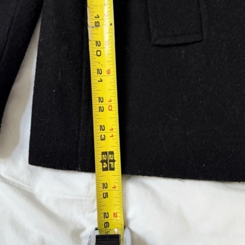 Black Wool Pea Coat - Picture 4 of 5